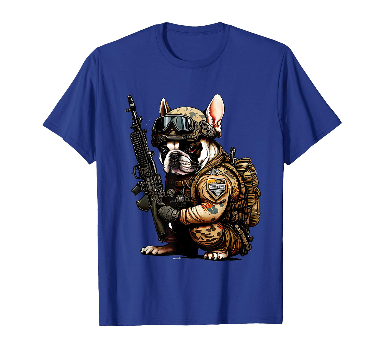 Military Bulldog Tactical Frenchie Ready For Action T-Shirt for Men Women Kids
