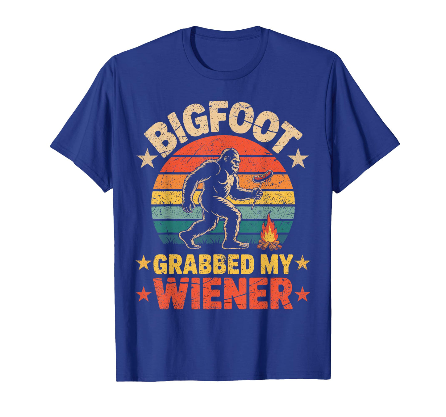 Bigfoot Grabbed My Wiener, Funny retro bigfoot T-Shirt