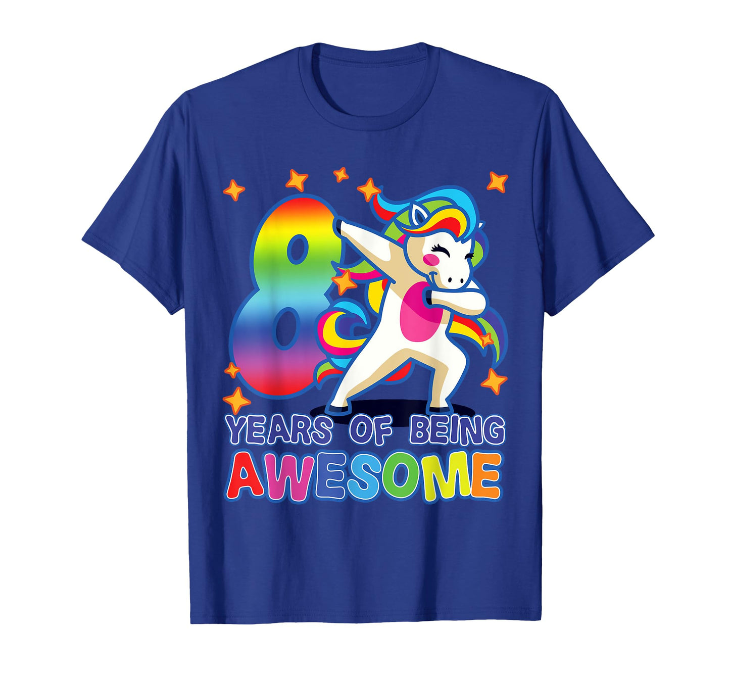 8th Birthday For Girls Unicorn 8 Years Of Being Awesome T-Shirt