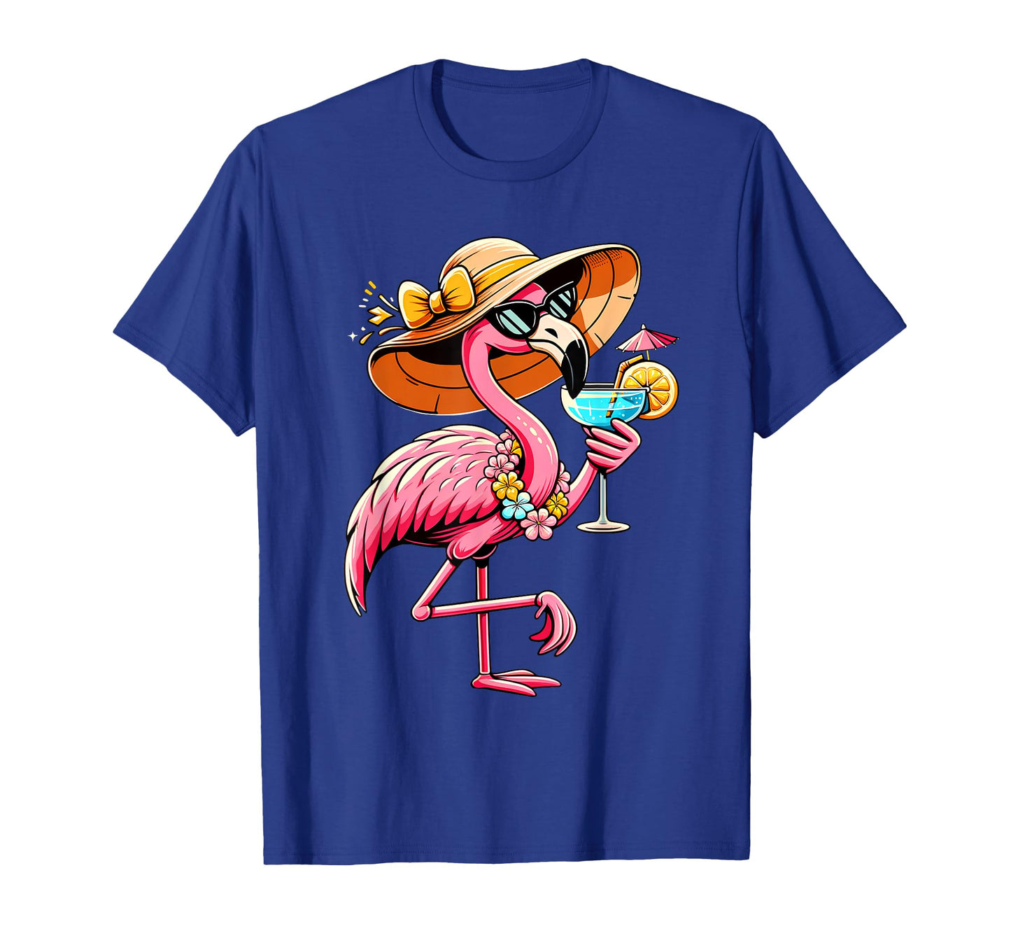 Funny Flamingo Hawaiian Summer Tropical Luau Women Girls Kid T-Shirt