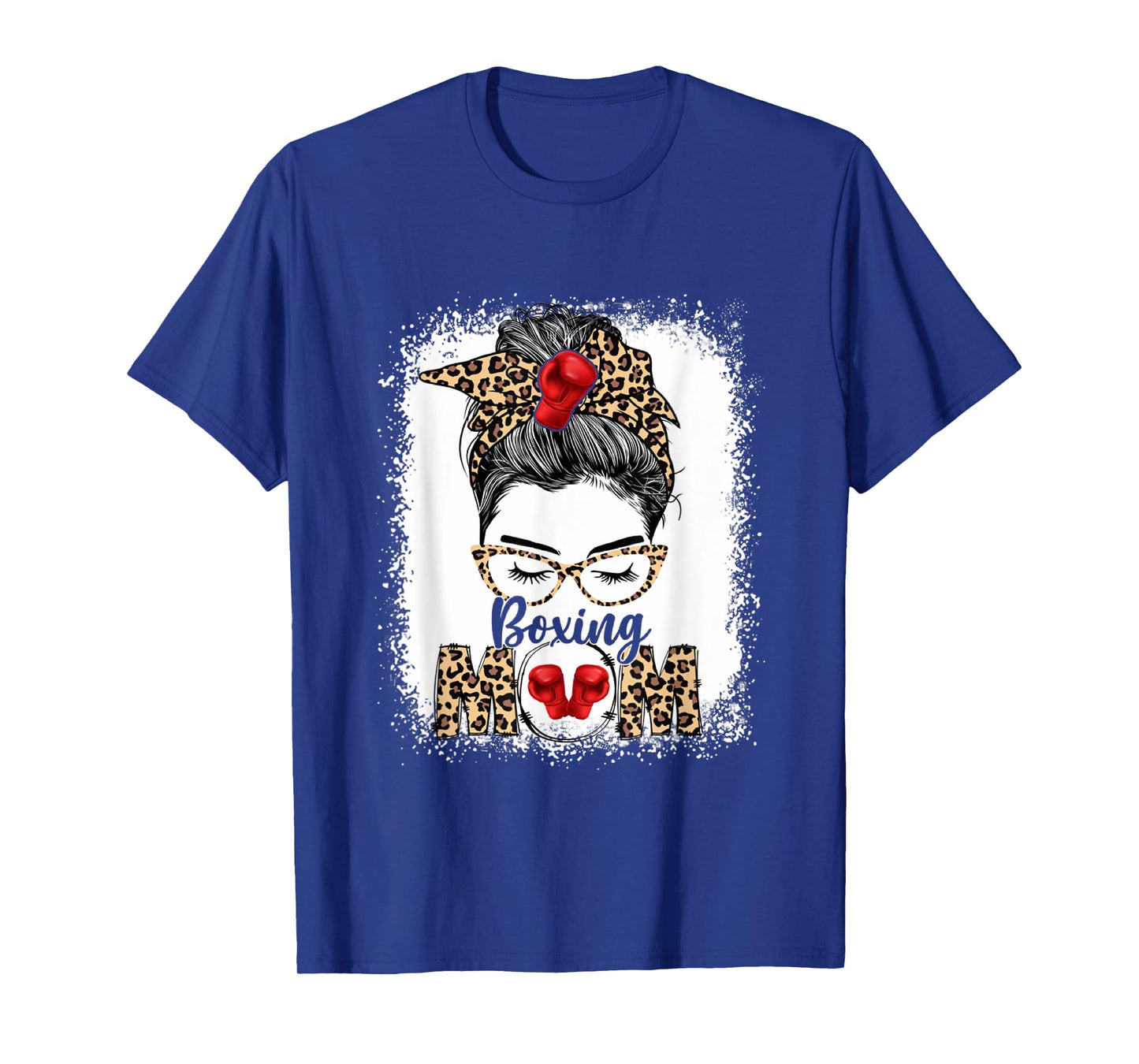 Funny Boxing Gloves Messy Bun Boxing Mom T-Shirt