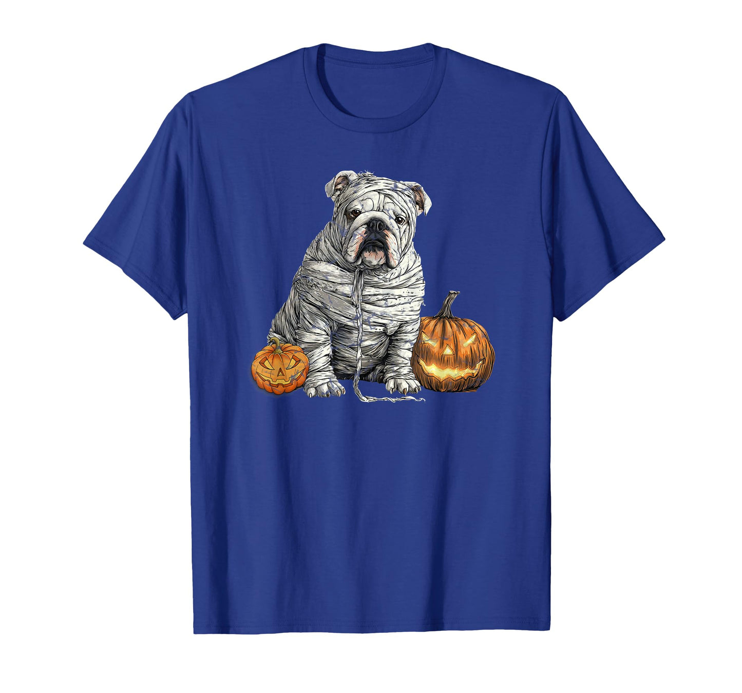 English Bulldog Dog Mummy Happy Halloween Men Women T-Shirt