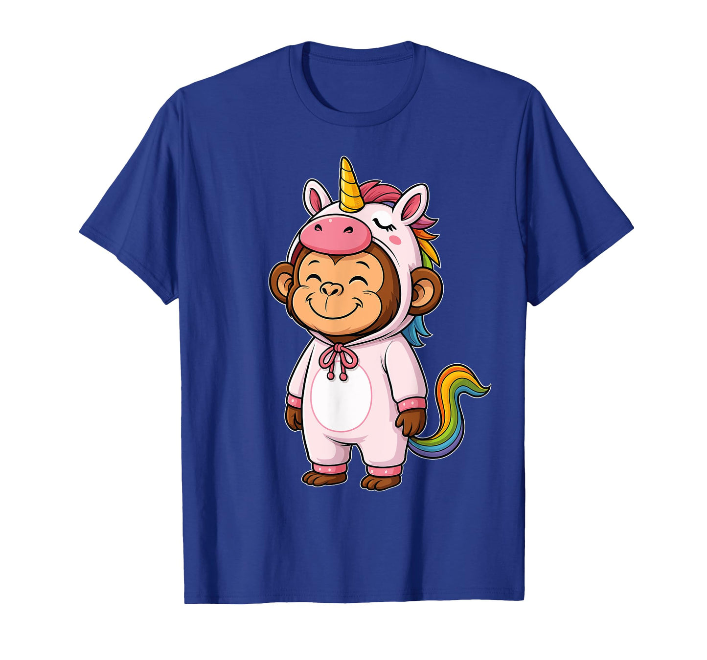 Kawaii Monkey In Unicorn Costume for Girls kids Monkey Lover T-Shirt
