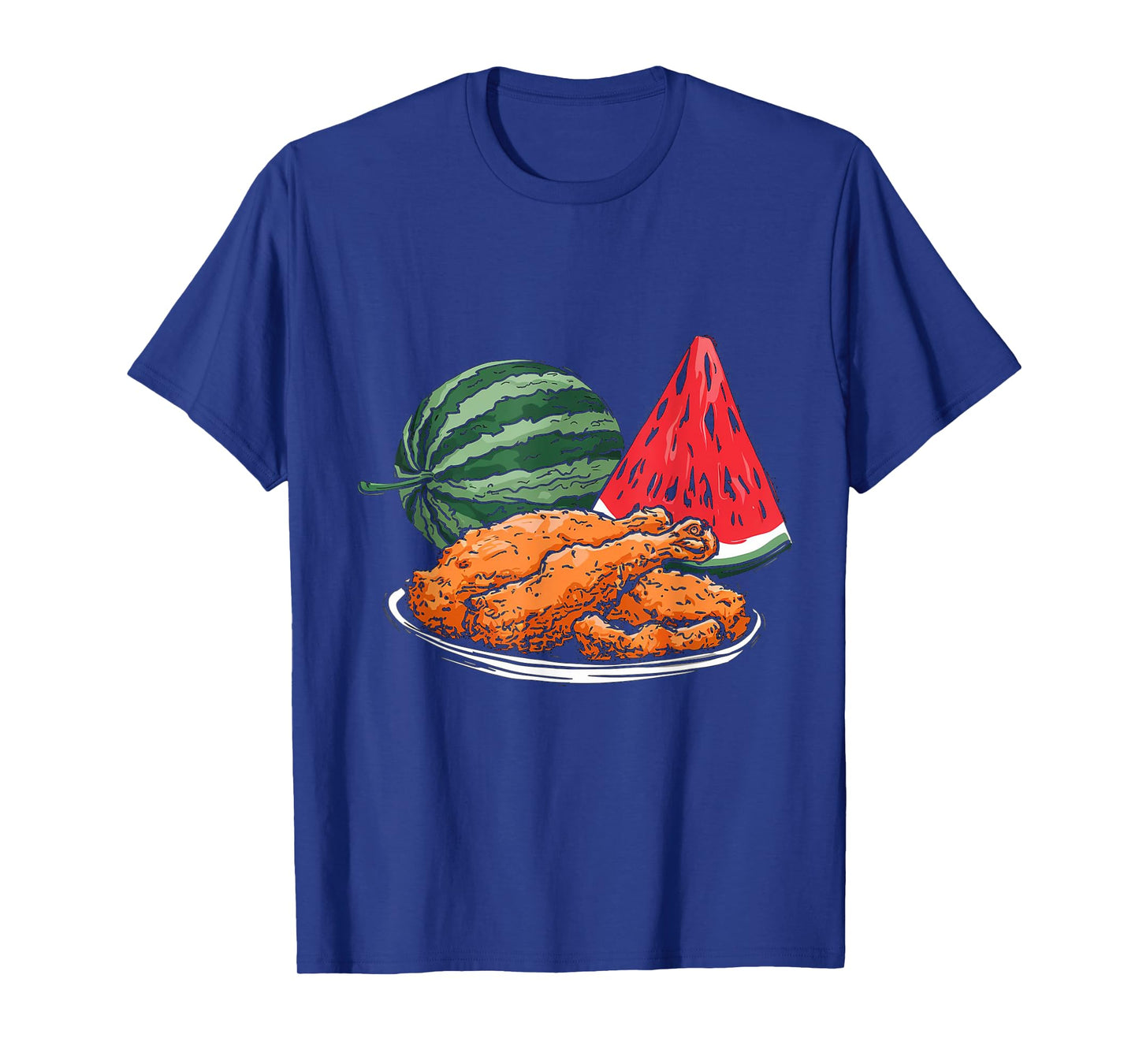 Fried Chicken And Watermelon Fruit Summer Men Women Girls T-Shirt