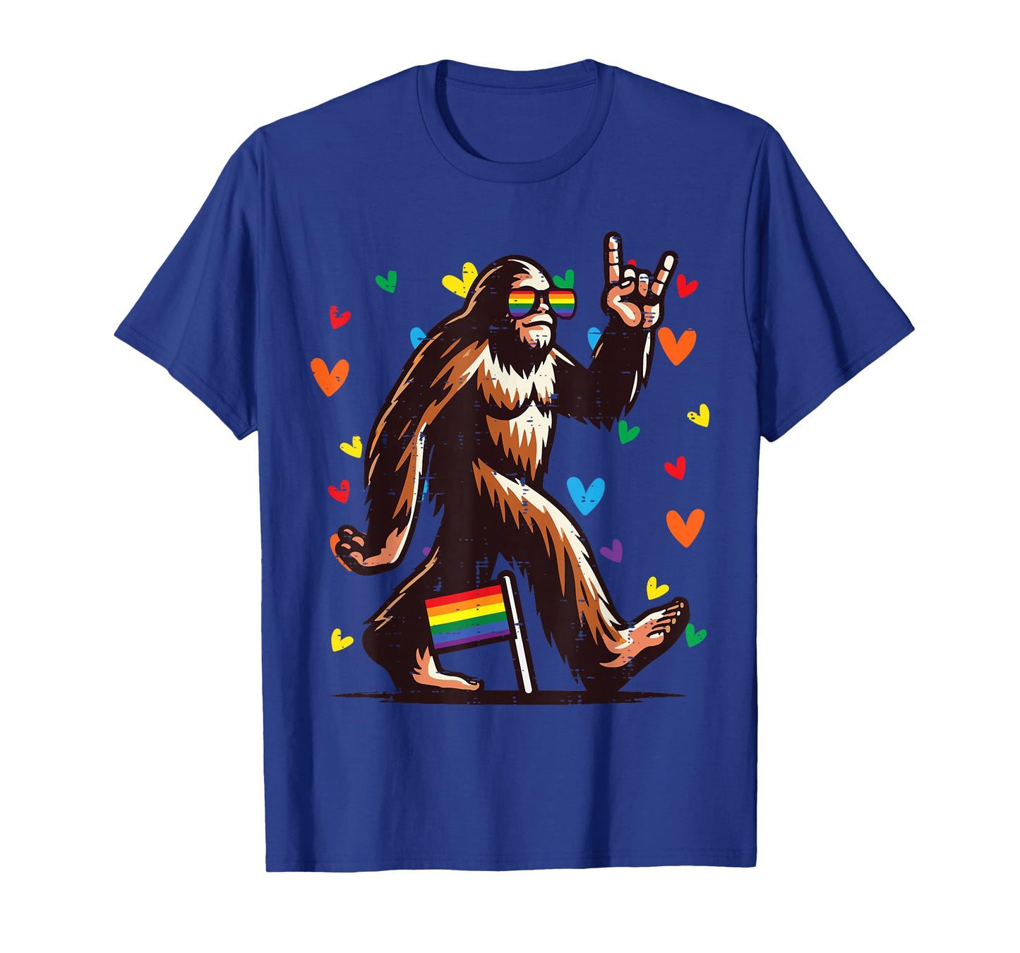 Gay Pride Month Bigfoot Sasquatch LGBTQ Ally Rainbow Men T-Shirt