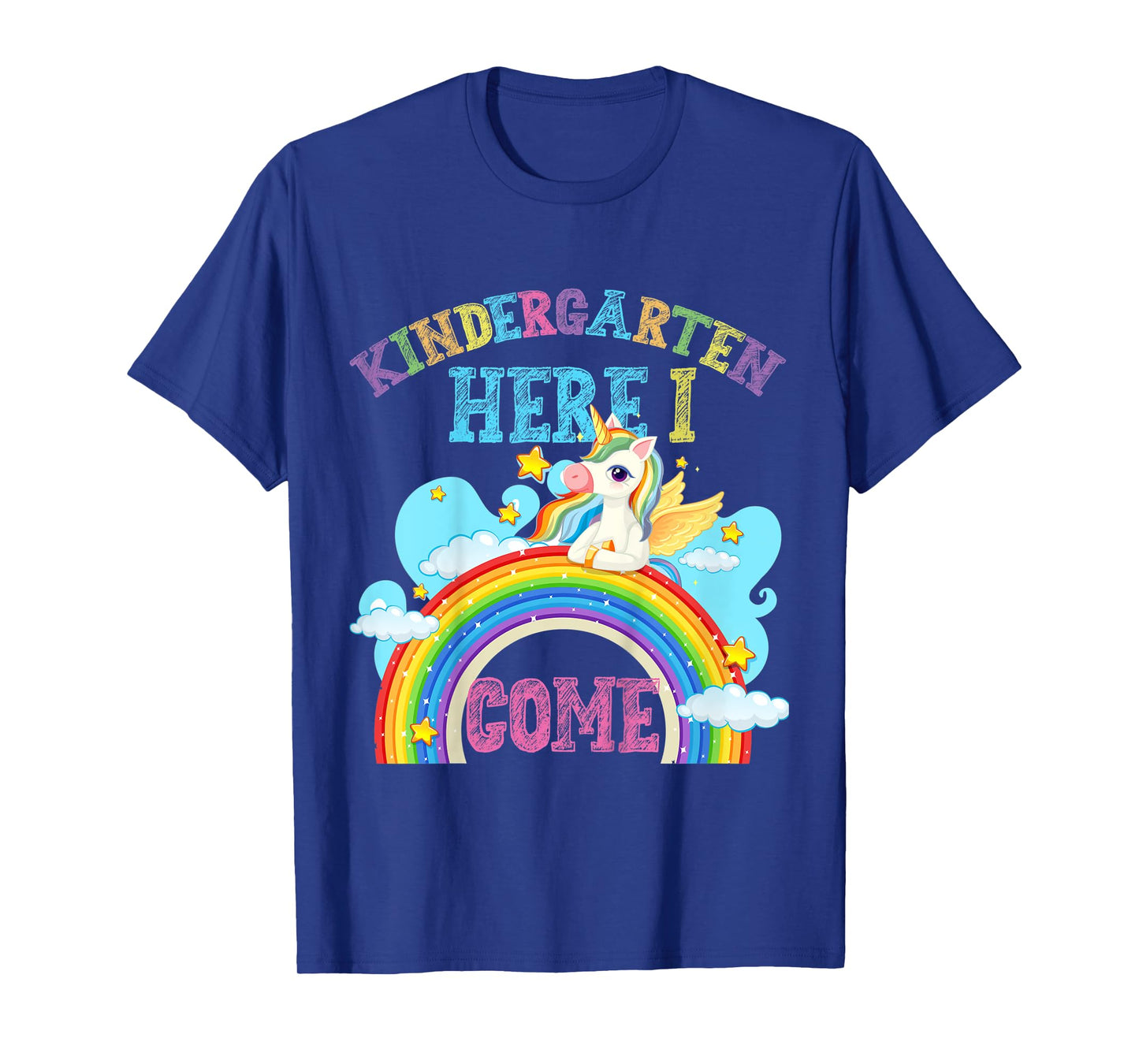 Kids Rainbow Unicorn Lover Kindergarten Here I Come School T-Shirt
