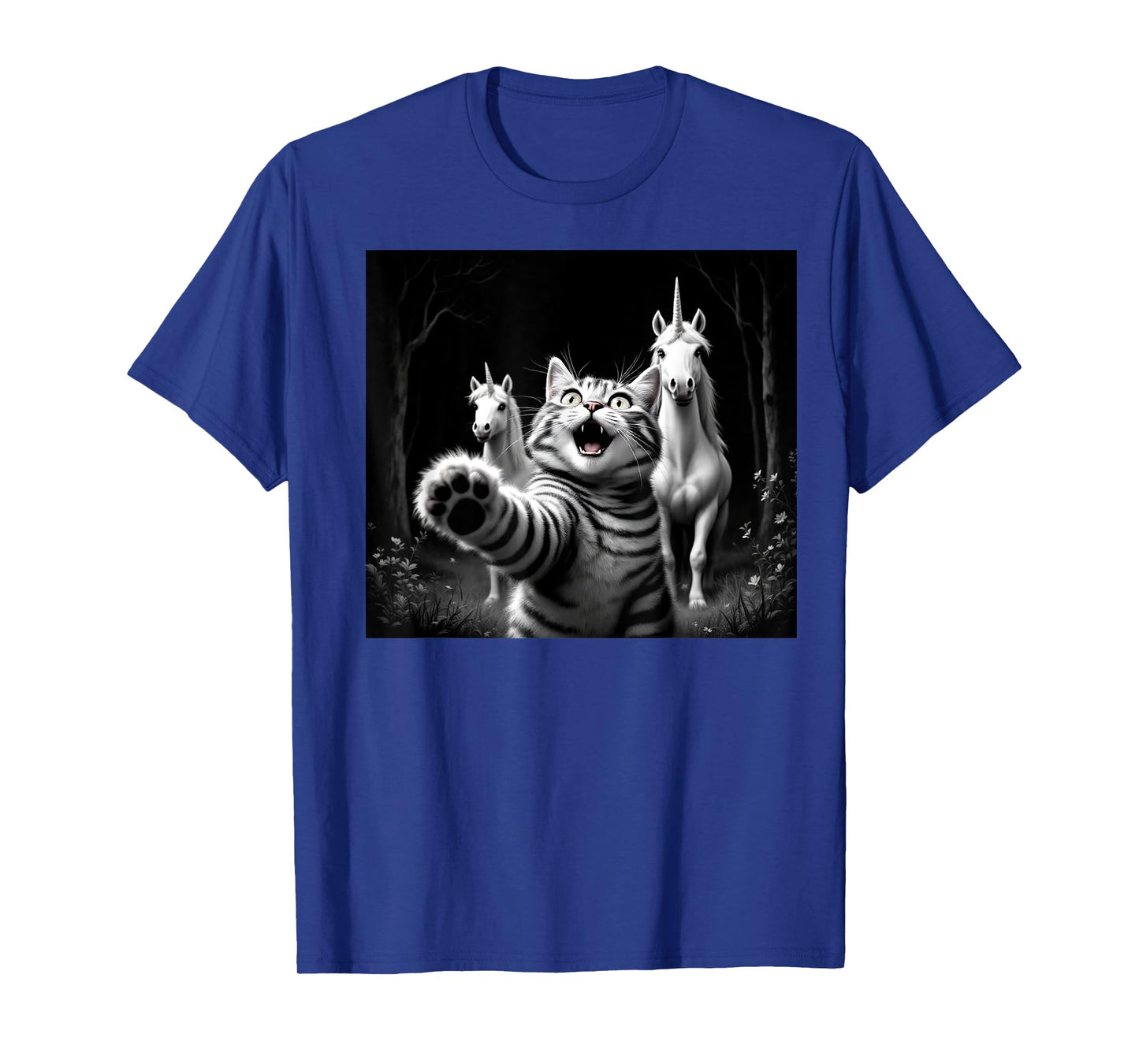 Funny Cat & Unicorns Selfie Funny Meow Cats Unicorn Lover T-Shirt for Men Women Girls Kids