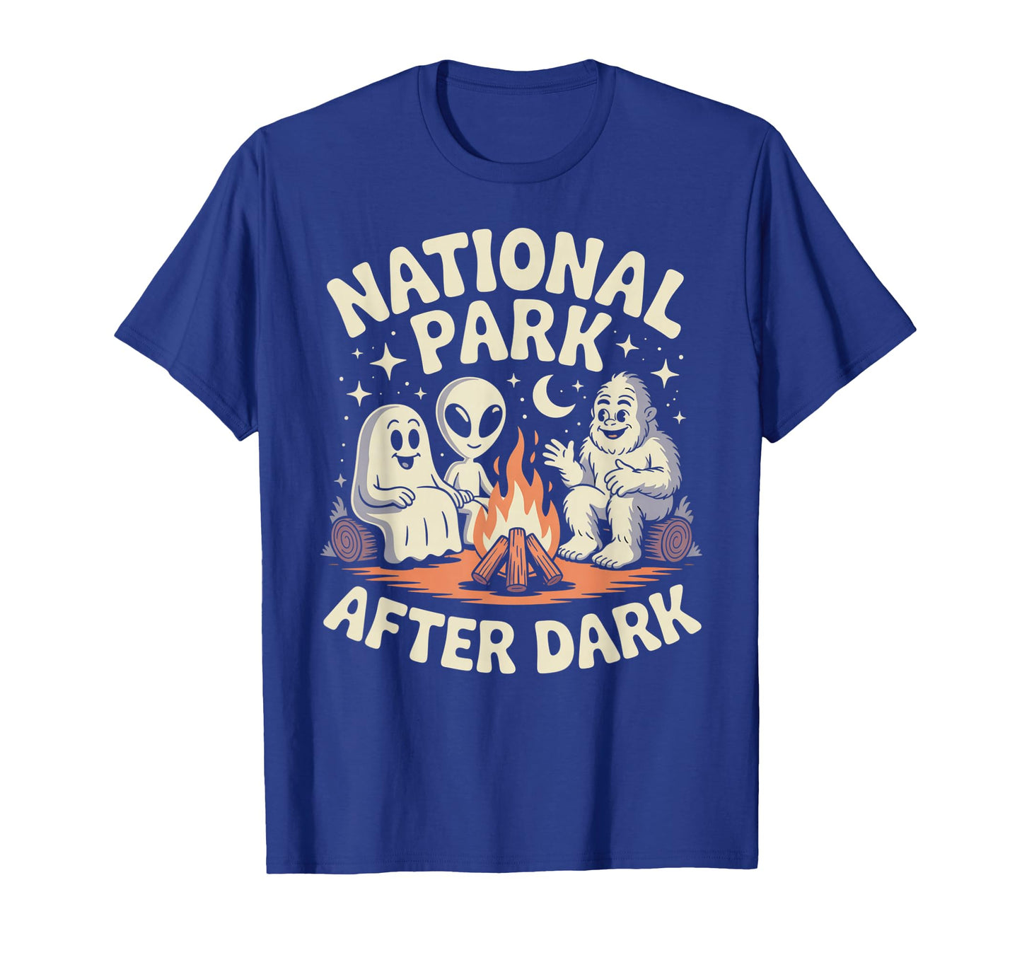 National Park After Dark Camping Alien Bigfoot Ghost T-Shirt