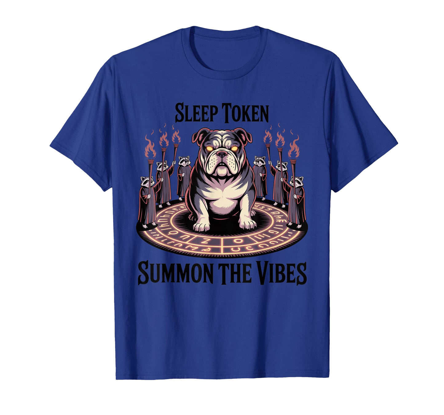 Bulldog Summoning Ritual Sleep Token Aesthetic with Raccoon T-Shirt