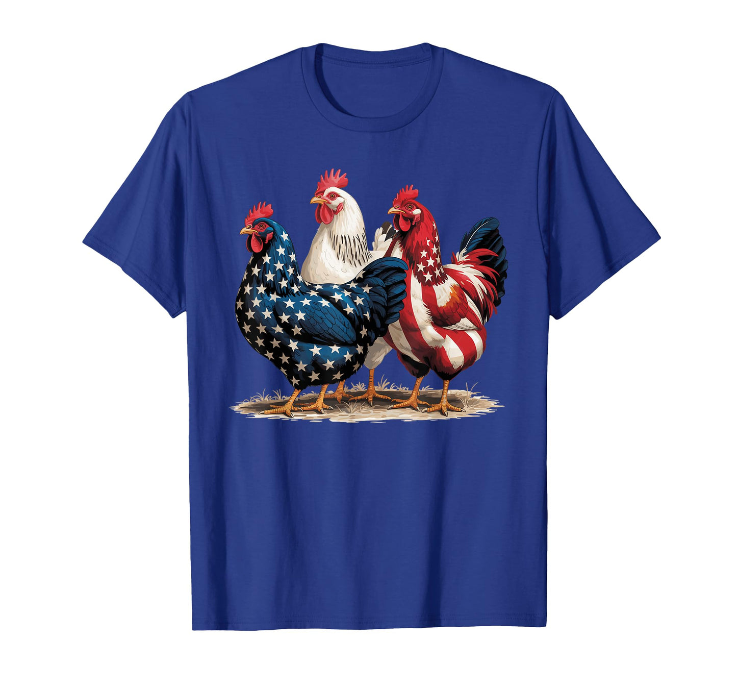 Funny American Flag Rooster Independence Day 4th of July men T-Shirt