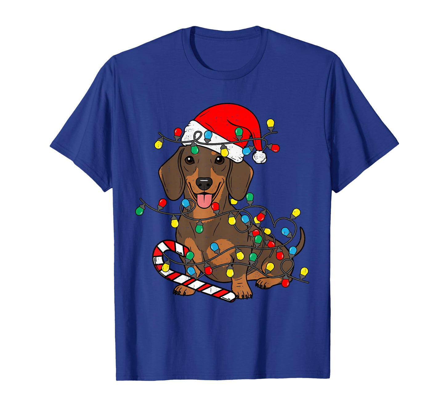 Dachshund Dog Christmas Lights Santa Xmas Pet Dog Lover T-Shirt