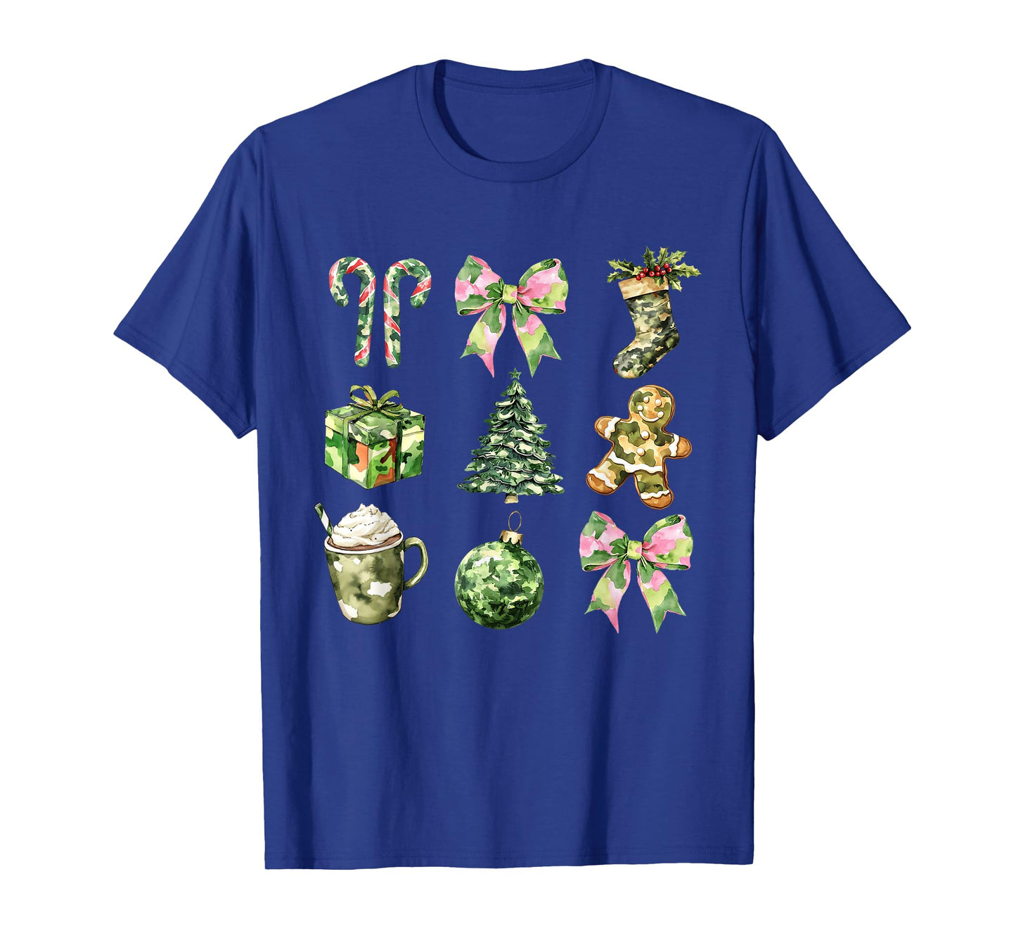 Camo Print Christmas Trees With Camouflage Print Xmas T-Shirt
