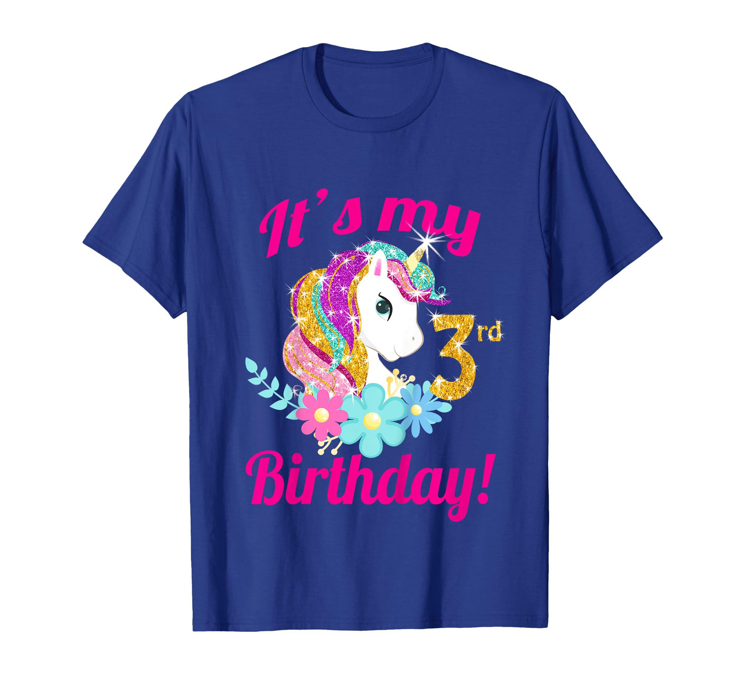 Its my 3rd birthday Unicorn Themed Party toddler girl outfit T-Shirt
