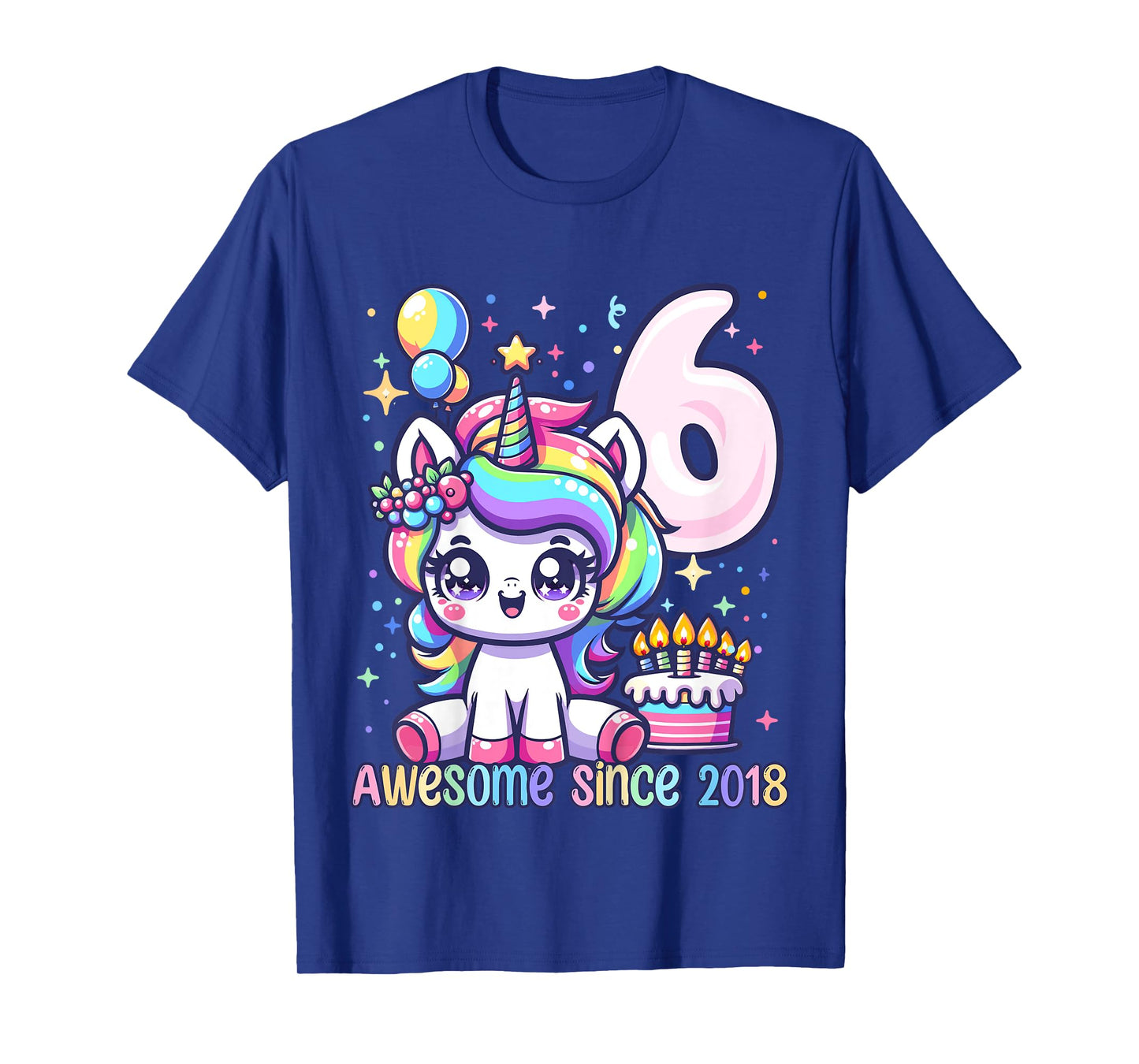 Kids Unicorn 6th Birthday 6 Year Old Unicorn Party Girls Outfit T-Shirt