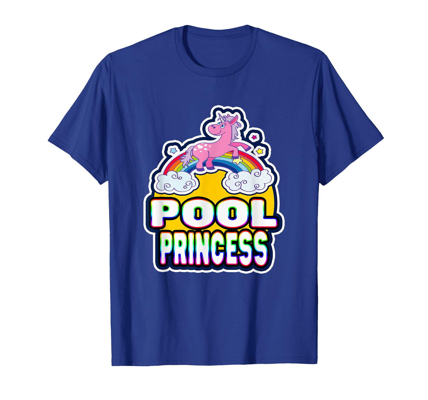 Pool Princess Retro Cute Rainbow Unicorn Swim Party T-Shirt T-Shirt