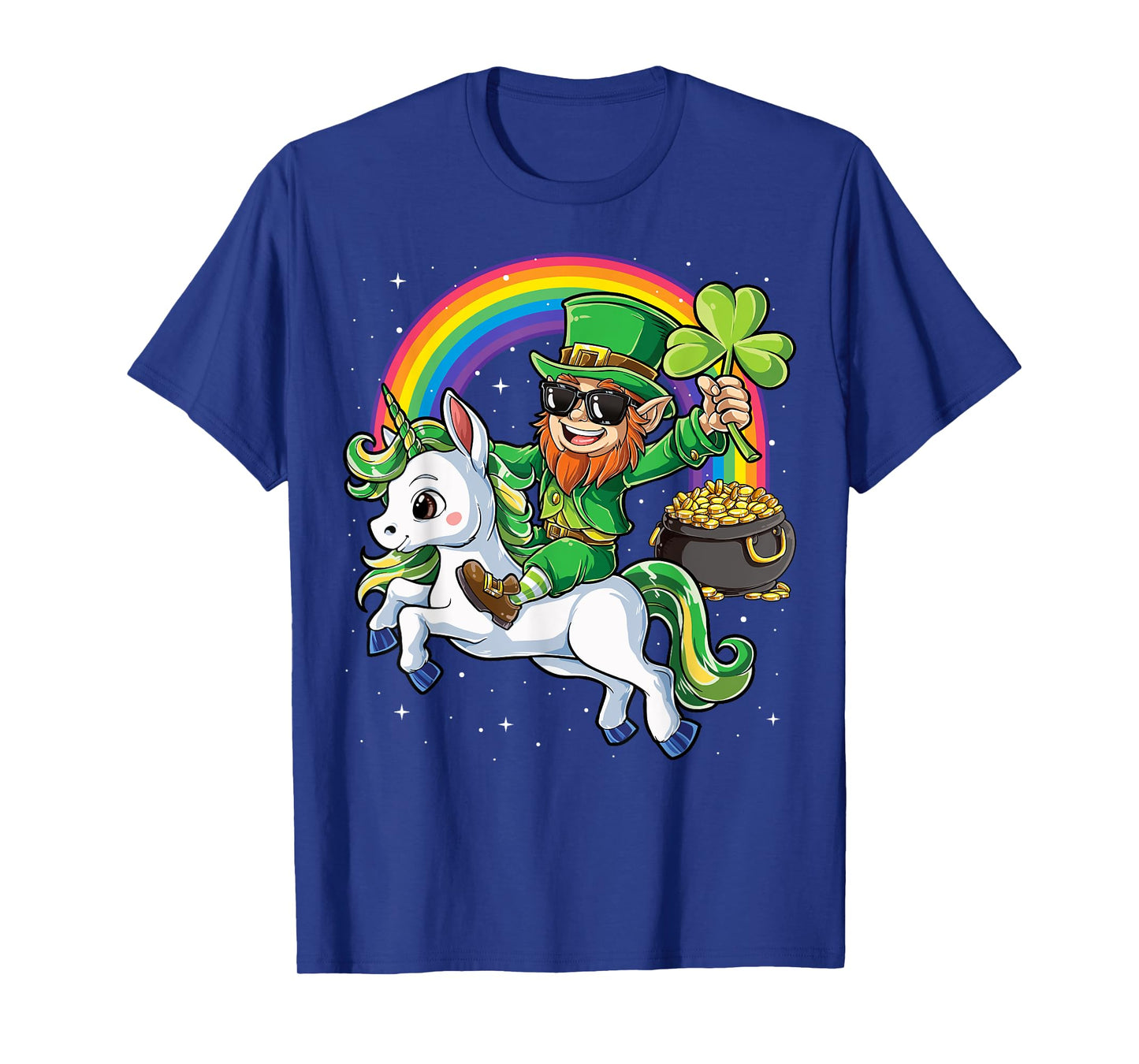 Unicorn St Patricks Day Girls Women Leprechaun Shamrock T-Shirt