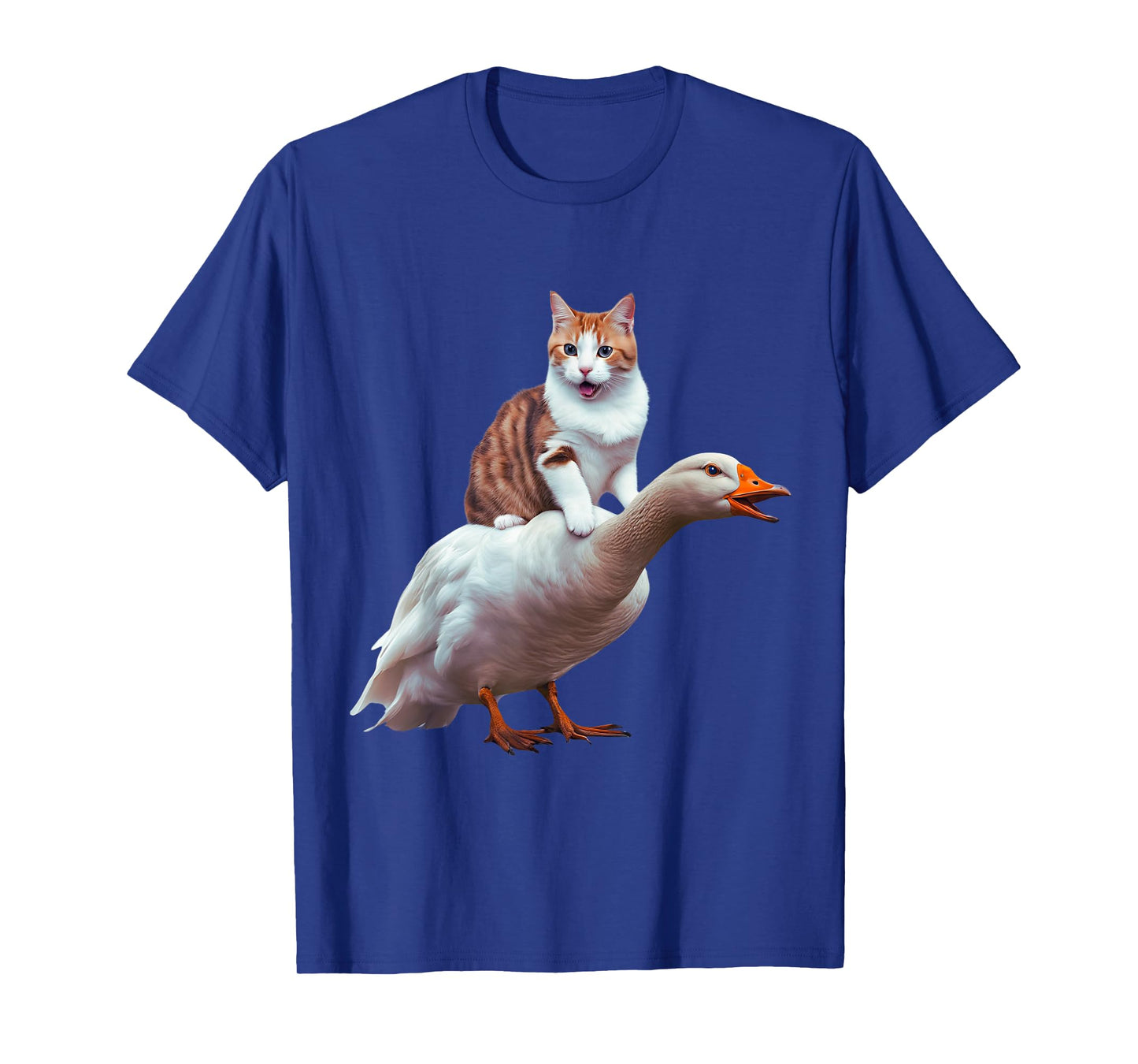 Funny Cat Goose Meme Cat Riding Geese Animal Humor Cat Goose T-Shirt for Men Women Kids