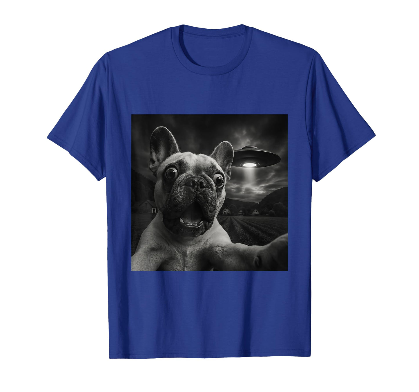 French Bulldog UFO Encounters Selfie T-Shirt for Men Women Kids