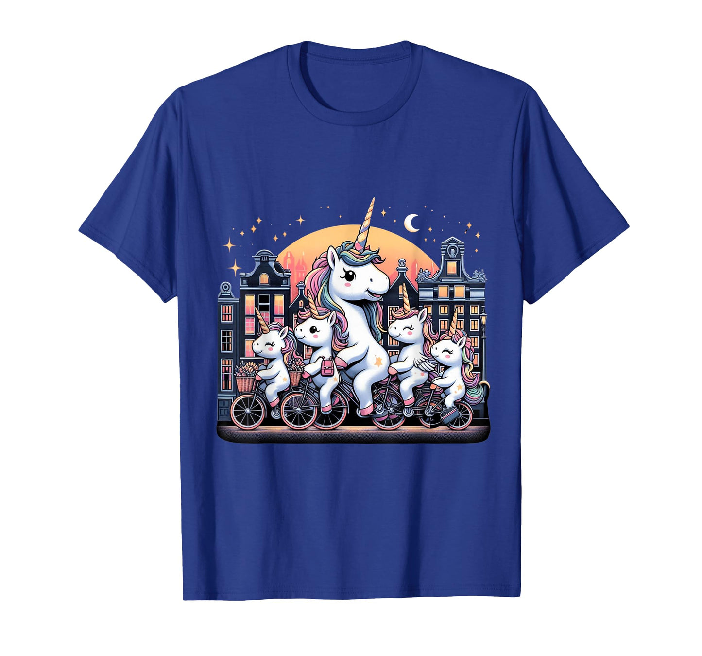 Unicorn Bicycle Amsterdam Netherlands Boys Girls Women Kids T-Shirt