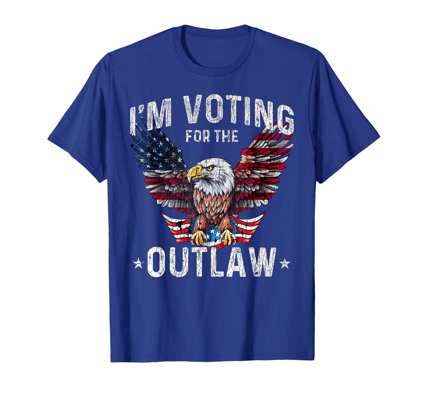 US Flag Eagle I'm Voting for The Outlaw Funny Pro Trump 2024 T-Shirt