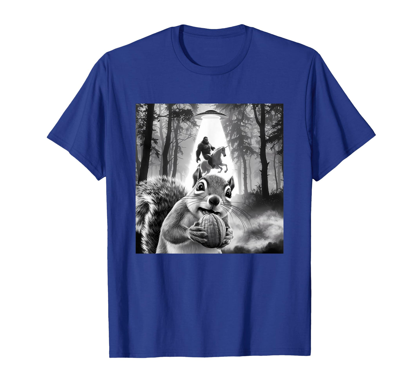 Funny UFO Squirrel Selfie with Bigfoot Unicorn Sasquatch T-Shirt