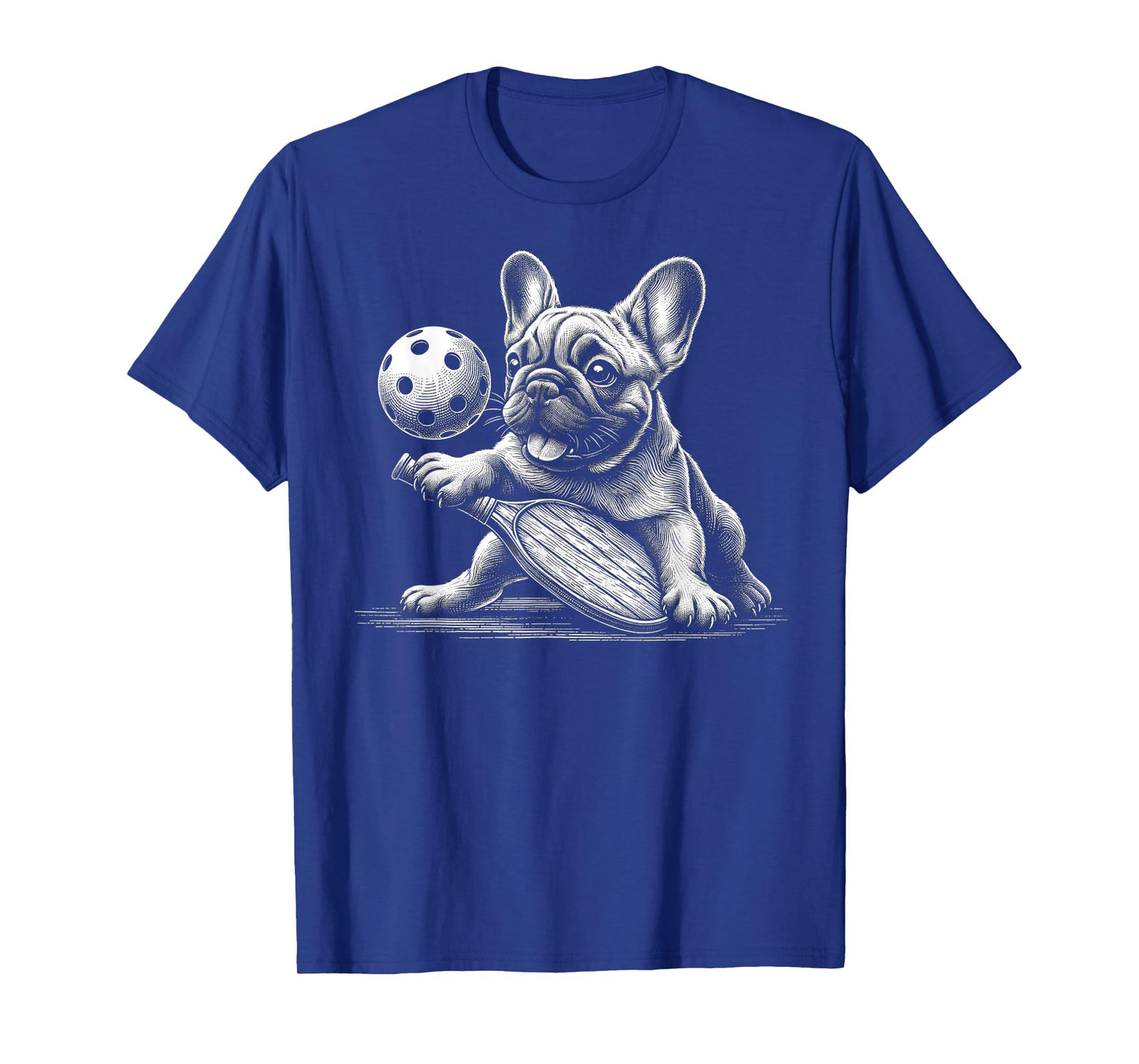Pickleball French Bulldog Sketch Paddle Sport T-Shirt