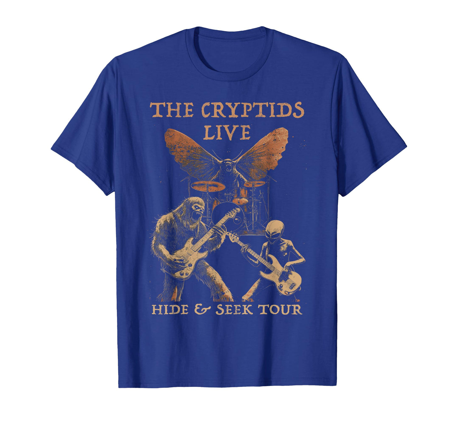 The Cryptids Live Bigfoot Alien Mothman UFO Heavy Metal Rock T-Shirt
