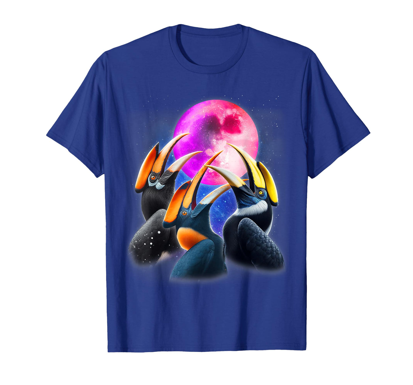 3 Hornbills Howling At The Moon Funny Hornbill Bird Lover T-Shirt