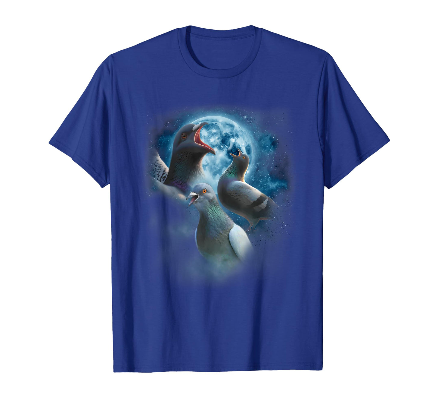 Funny Pigeon Shirt - Funny Pigeons Howling at the Moon T-Shirt
