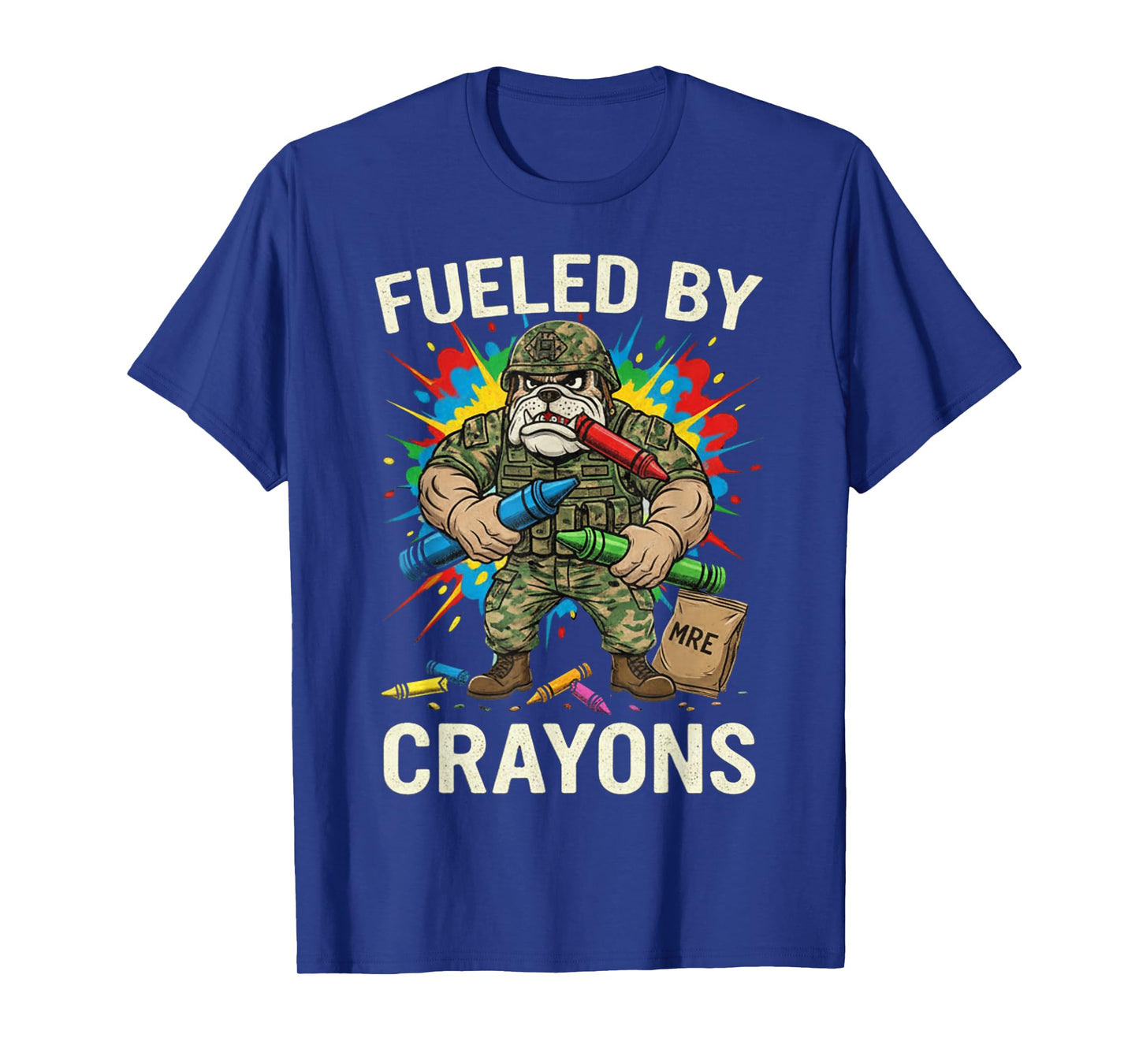 Military Corps Bulldog Crayon Eater Soldier Veterans Day T-Shirt