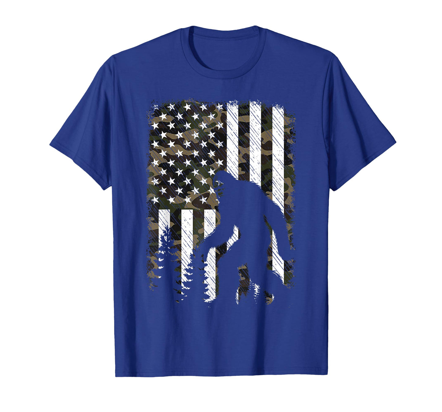 Patriotic Bigfoot Desert Camo American USA Flag Camouflage T-Shirt