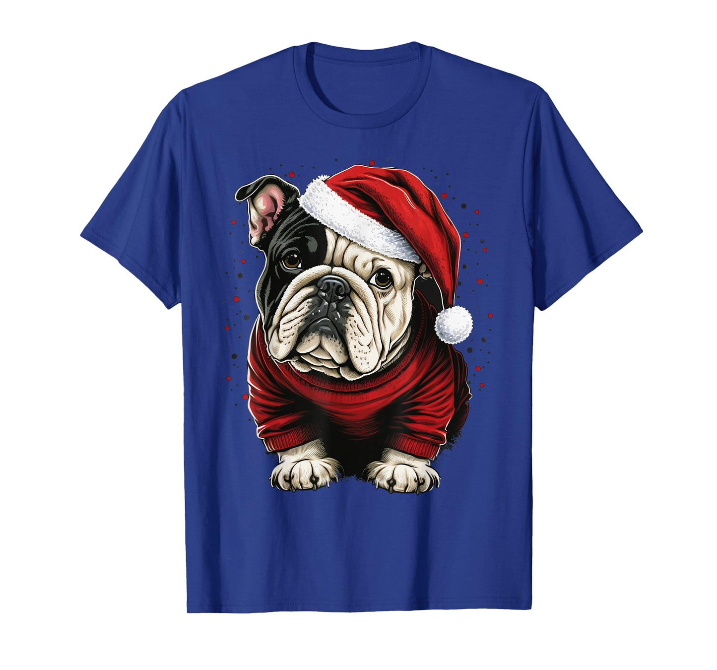 Xmas Bulldog Santa on Christmas Bulldog T-Shirt for Men Women Kids