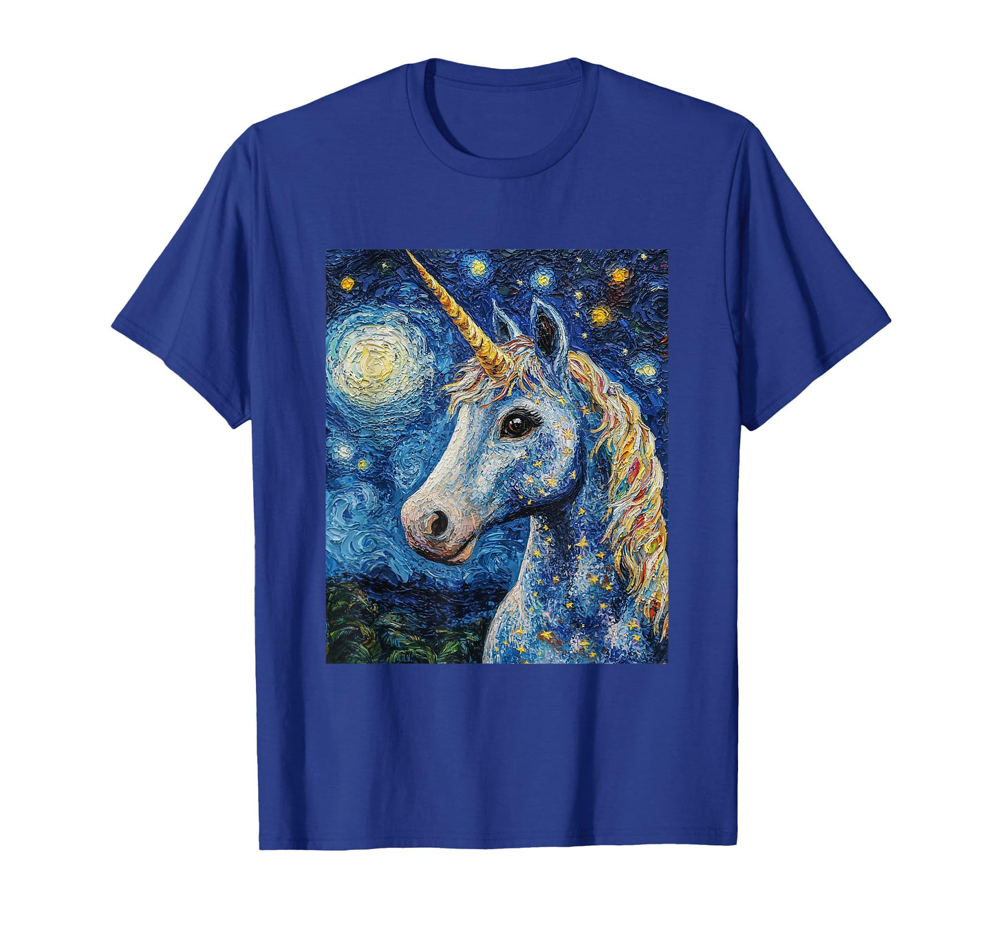 Cute Unicorn - Van Gogh Style - Starry Night T-Shirt