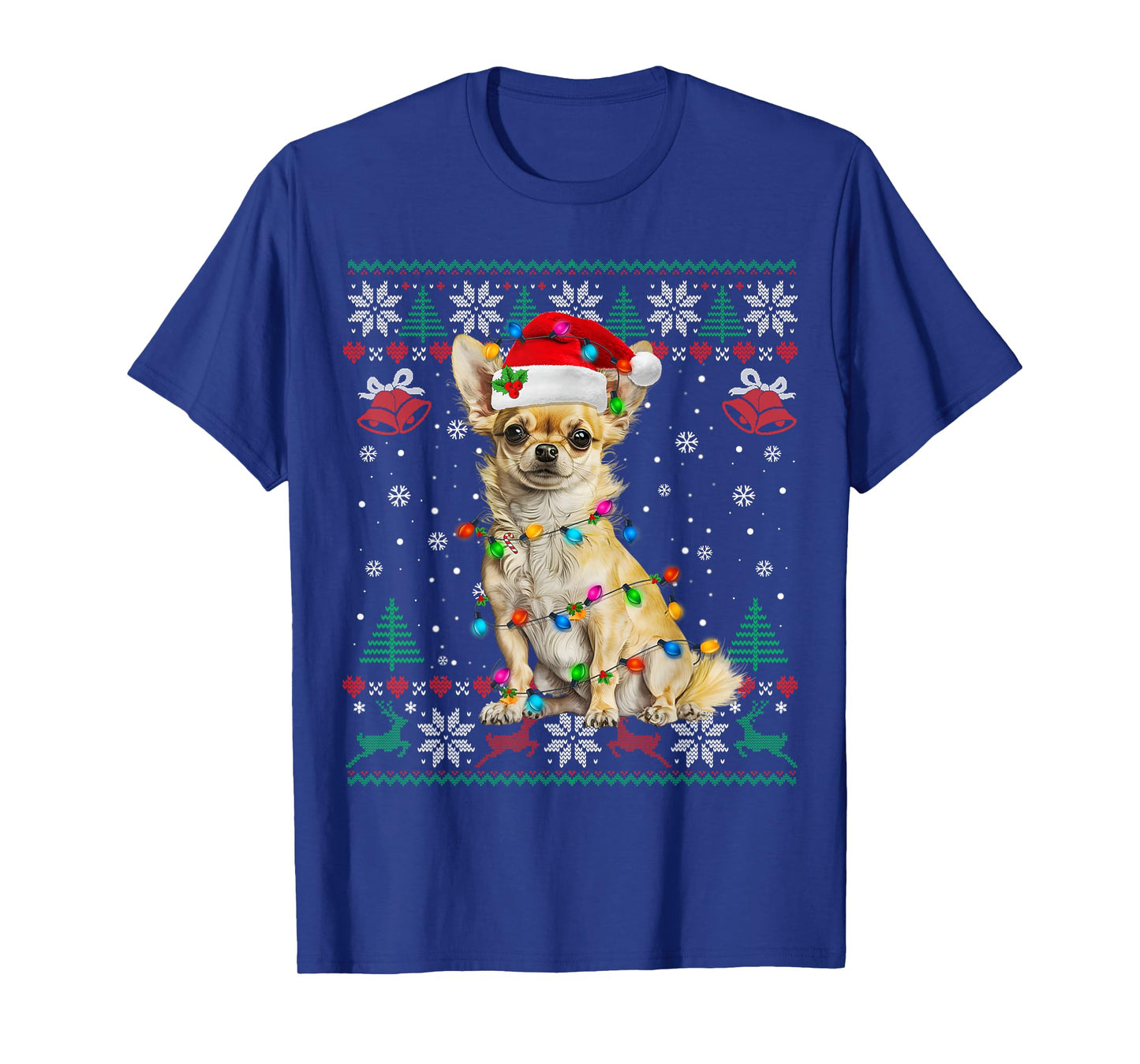 Chihuahua Christmas Santa Ugly Sweater Dog Lover Xmas T-Shirt