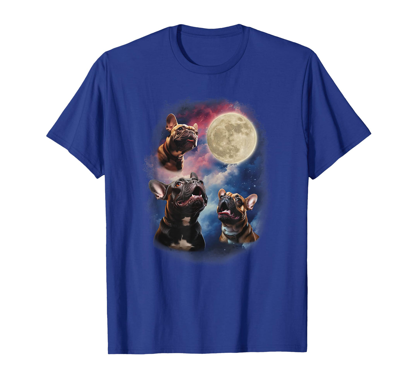 Frenchies Howling At The Moon Ironic Funny French Bulldog Men Women T-Shirt