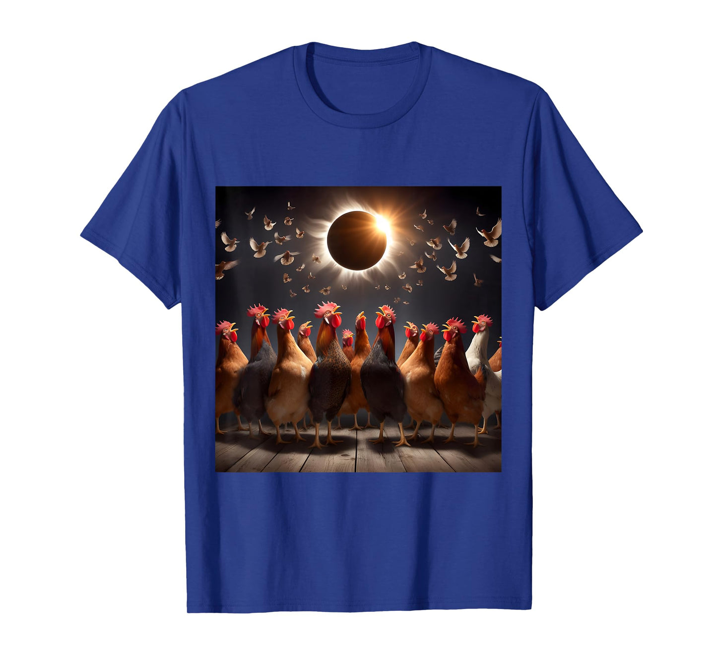 Chicken And The Total Solar Sun Eclipse 8.04.24 2024 Chicken T-Shirt