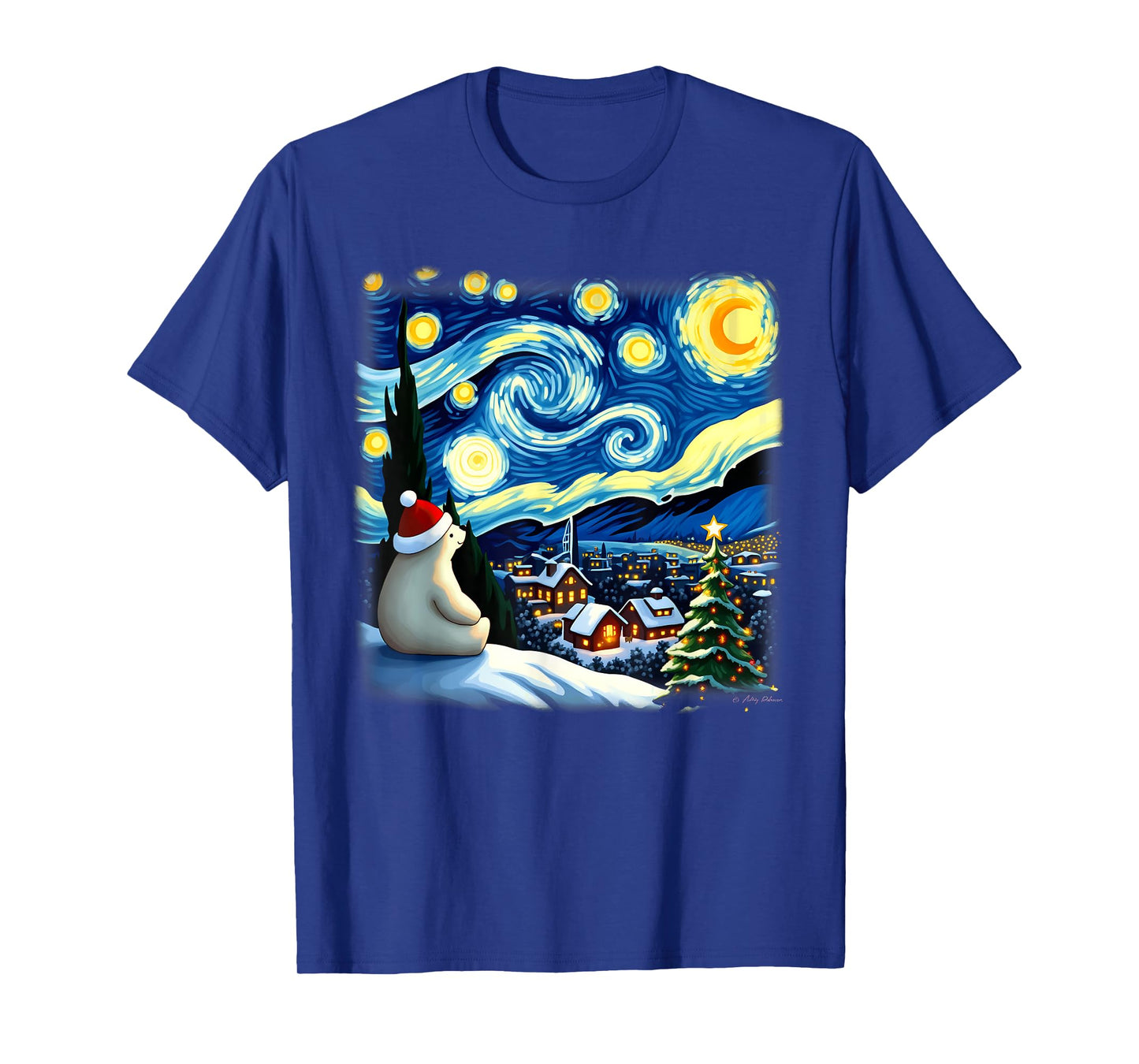 Christmas Polar Bear Starry Night T-Shirt