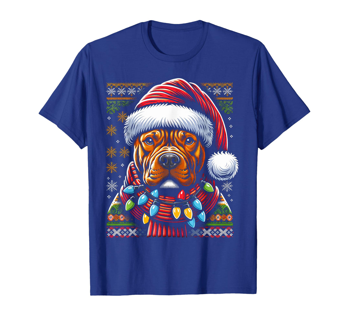Christmas Pit bull Xmas Pit Bull Mom Dog Lover Santa Womens T-Shirt