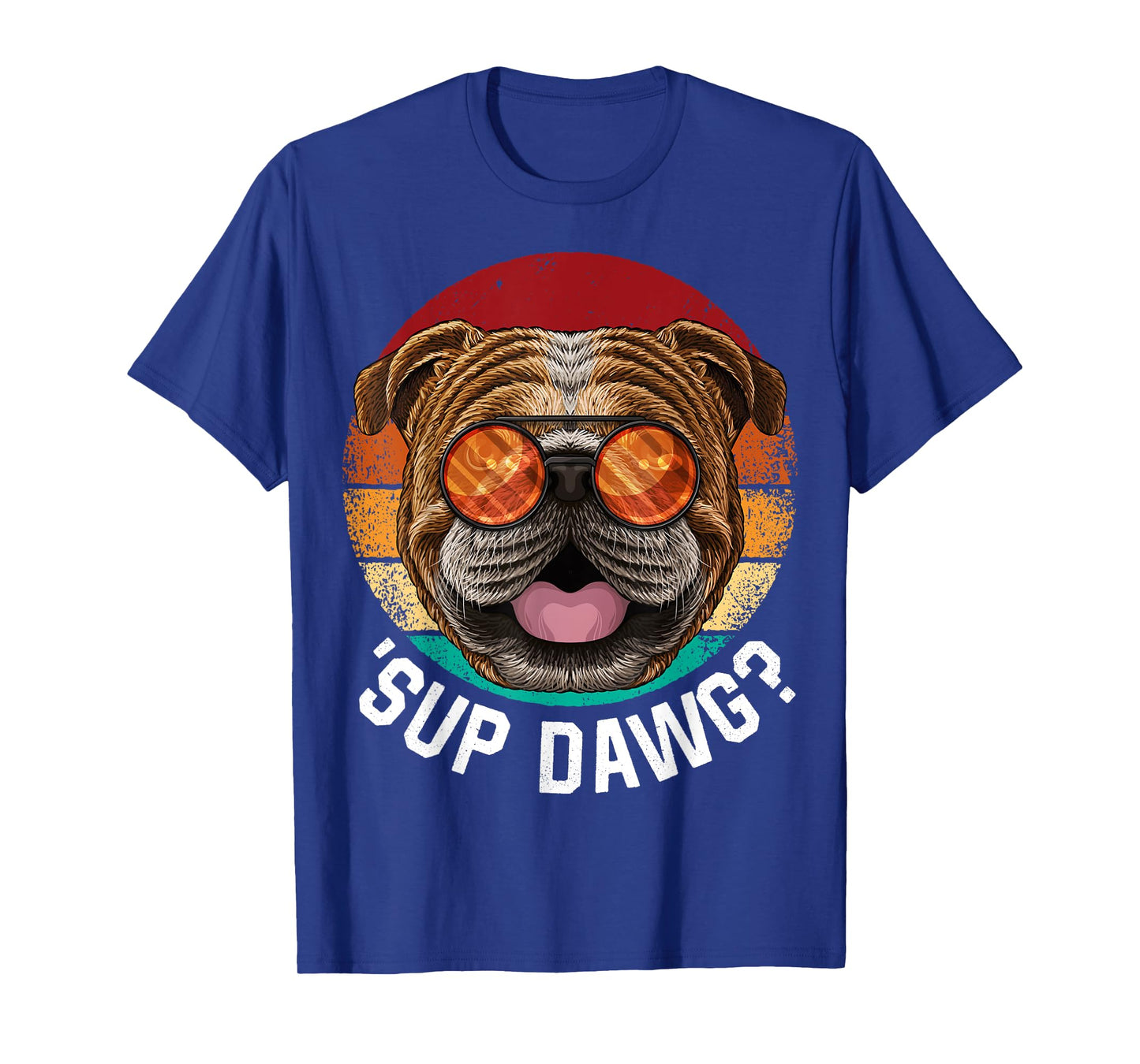 'Sup Dawg Bulldog Funny Dog Retro Vintage Puppy T-Shirt