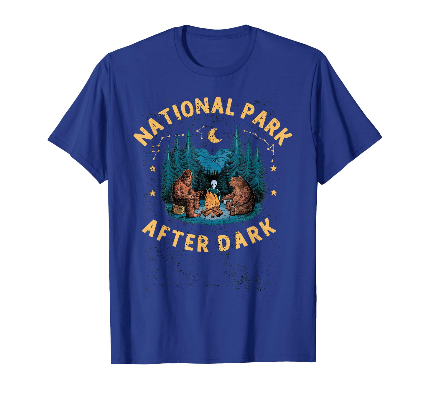National Park After Dark Funny Bigfoot Alien Camping T-Shirt