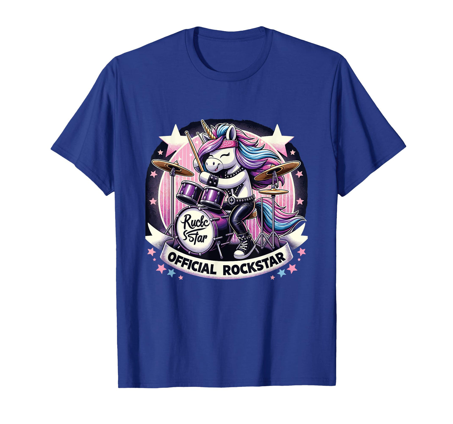 Funny Unicorn Drums Rockstar Band official rockstar T-Shirt