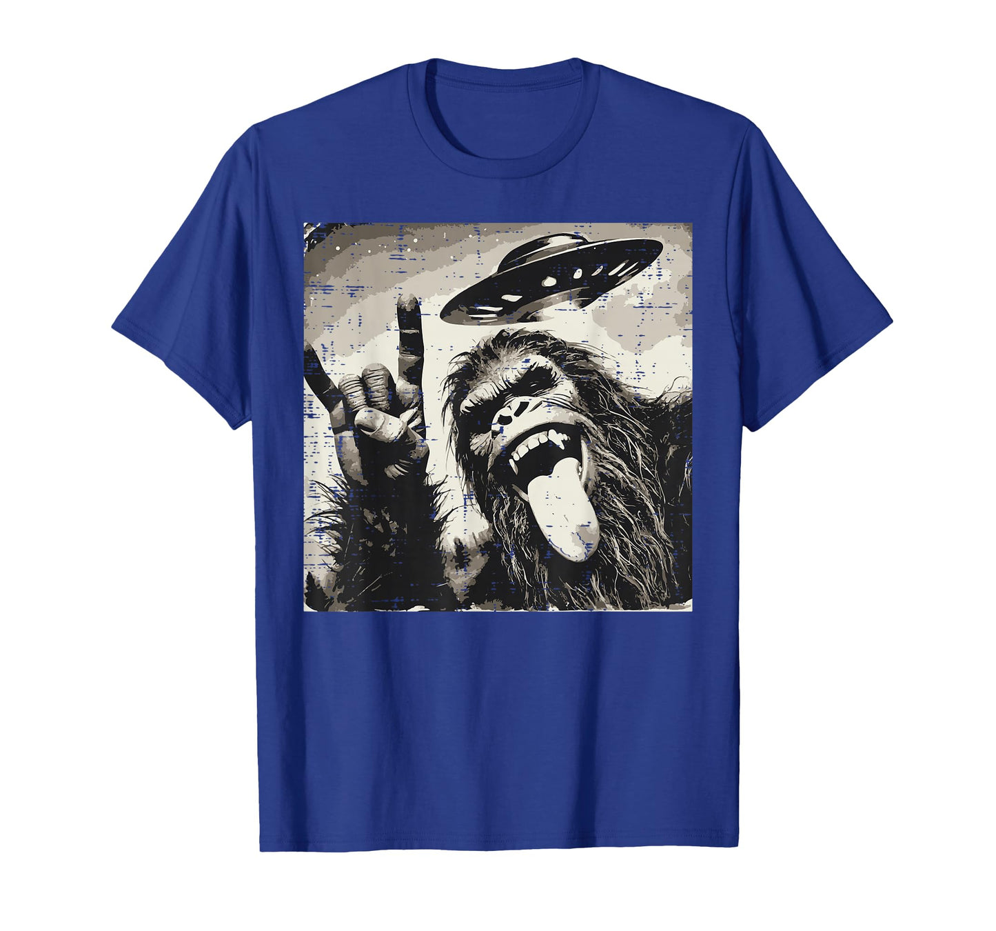 Bigfoot Rocker Tongue Ufo Selfie Sasquatch Rock Men Boys Kid T-Shirt