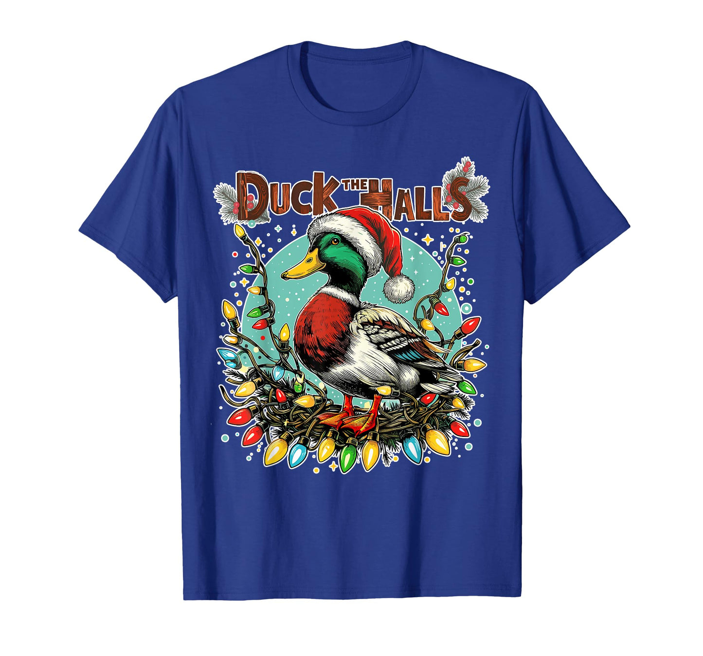 Retro Duck Christmas Lights Merry Ducking Christmas Animal T-Shirt