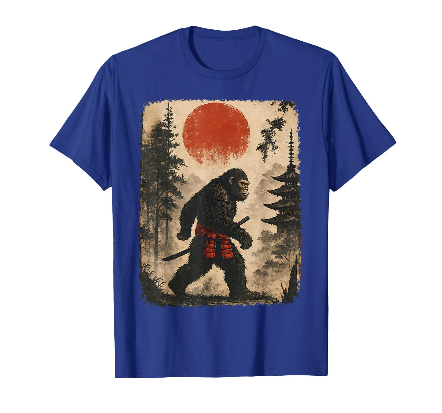 Samurai Bigfoot Japanese Graphic Funny Sasquatch T-Shirt