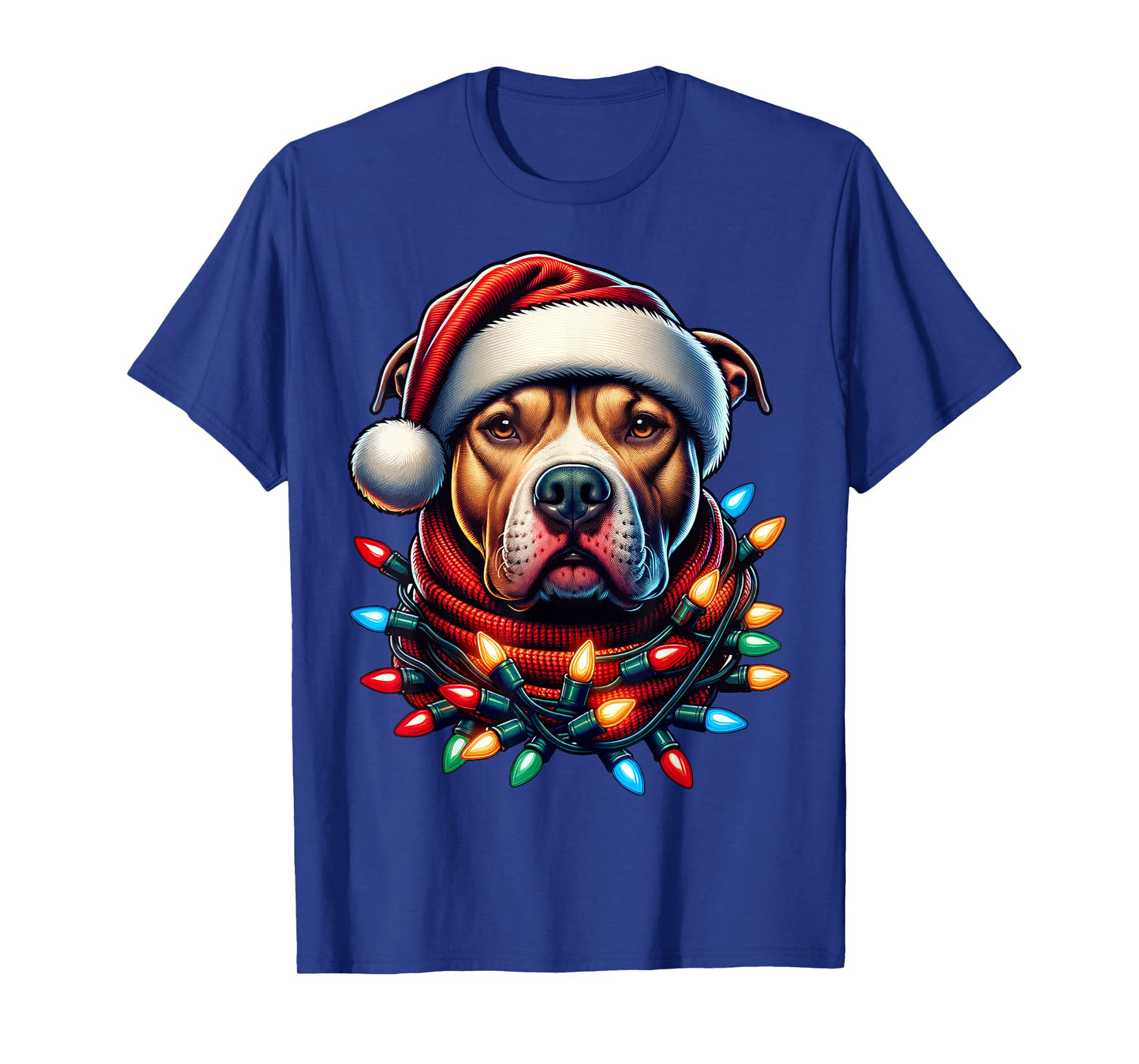 Christmas Pit bull Xmas Pit Bull Mom Dog Lover Santa Womens T-Shirt