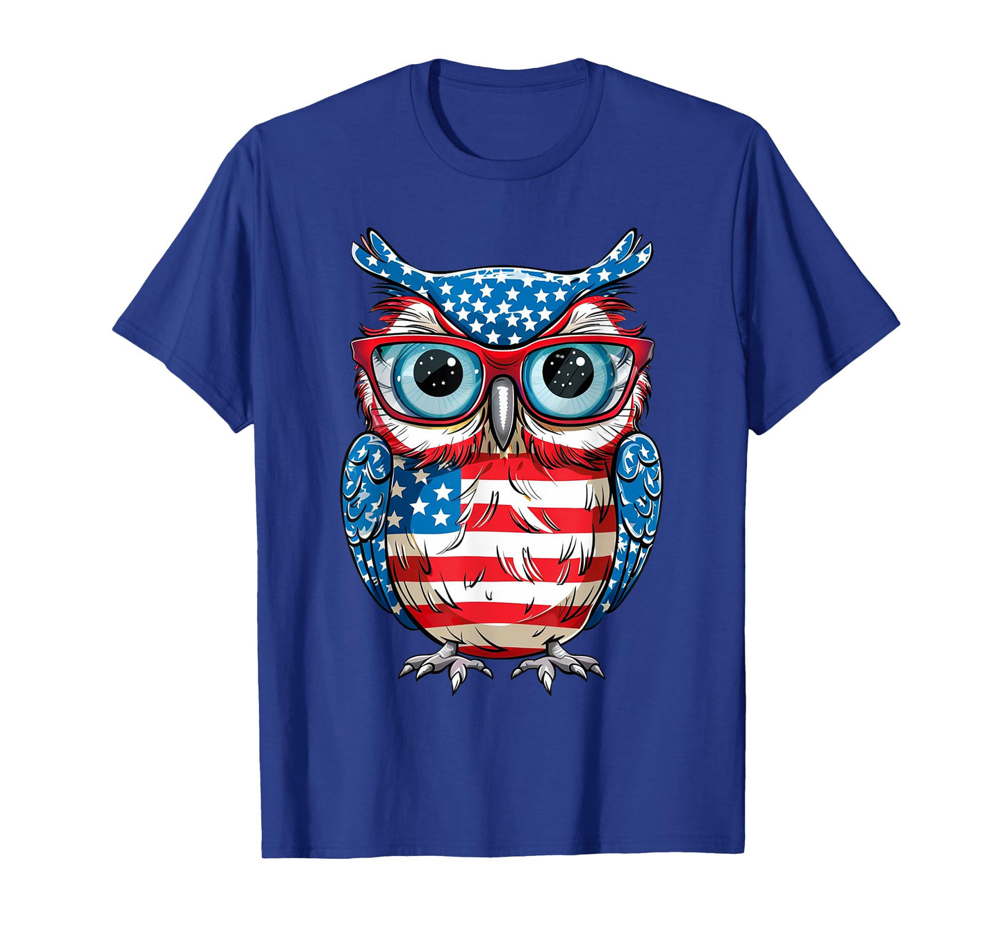 Owl American Flag 4th of July Day Animal Owl Gifts for Women T-Shirt