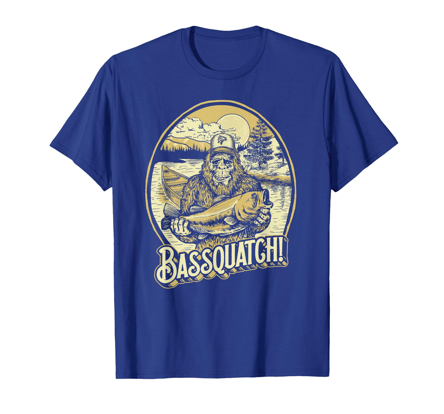Bassquatch! Bass Fisherman Sasquatch Funny Bigfoot Fishing T-Shirt