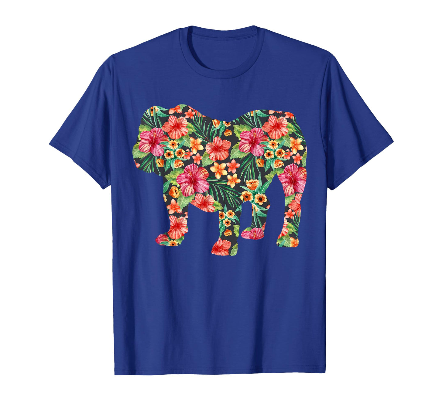 English Bulldog Flower T shirt Dog Silhouette Floral Gift Men Women Girls Kids T-Shirt