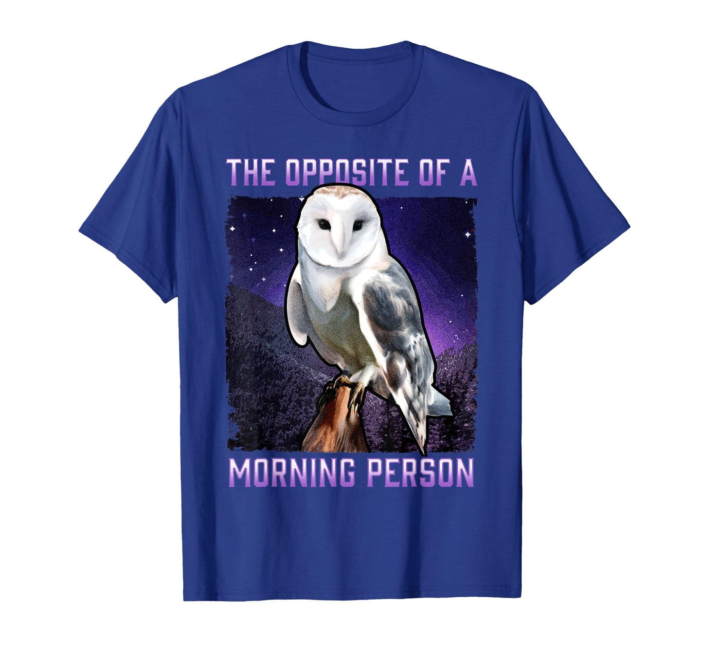 Snowy Owl Opposite of a Morning Person Bird Night Owl T-Shirt