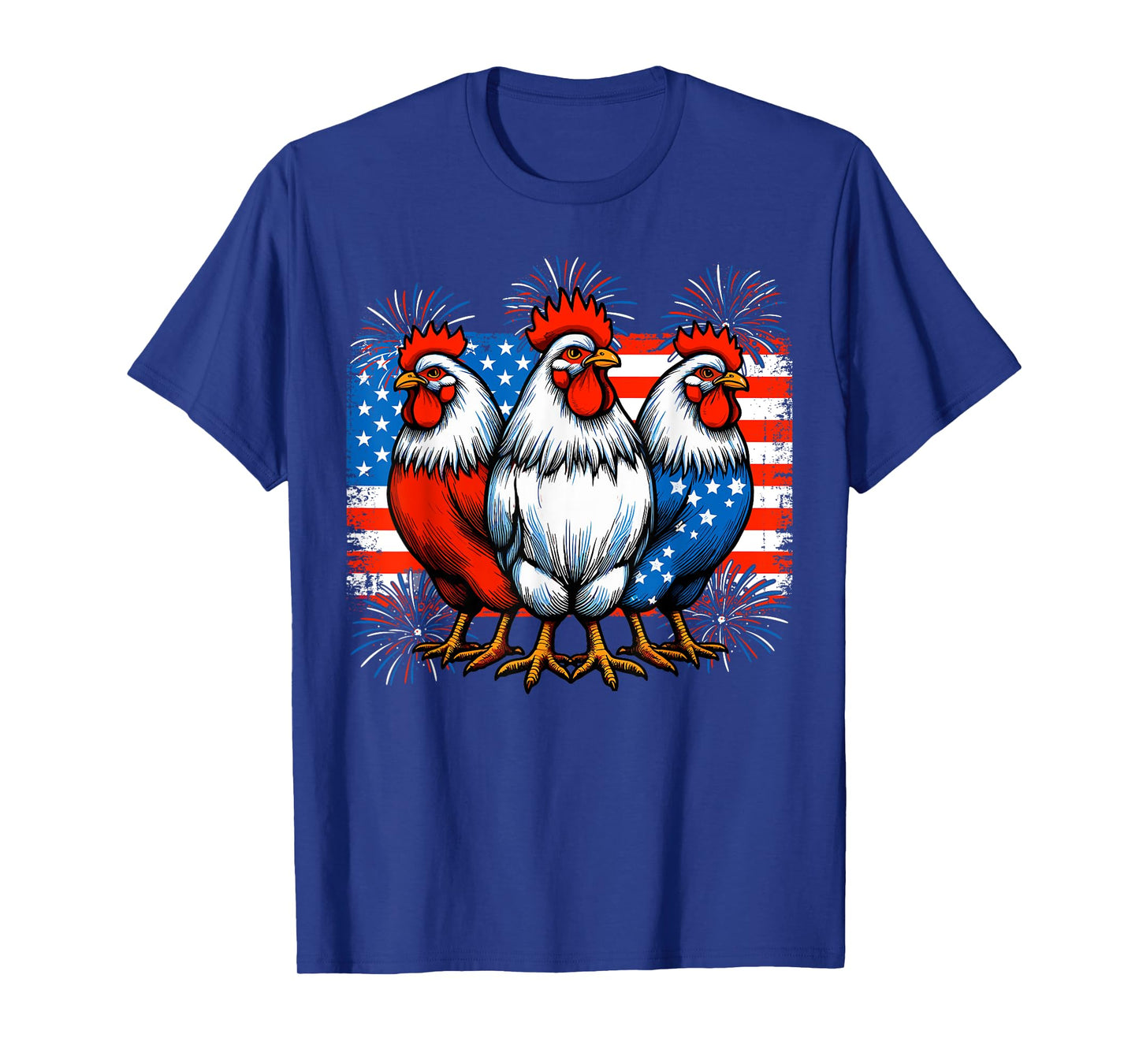 Funny 4th Of July Chickens Lover USA Flag Patriotic Chicken T-Shirt